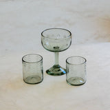 Vaso chico de vidrio cortado espigas transparente