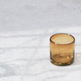 Vaso old fashioned de vidrio soplado color ámbar