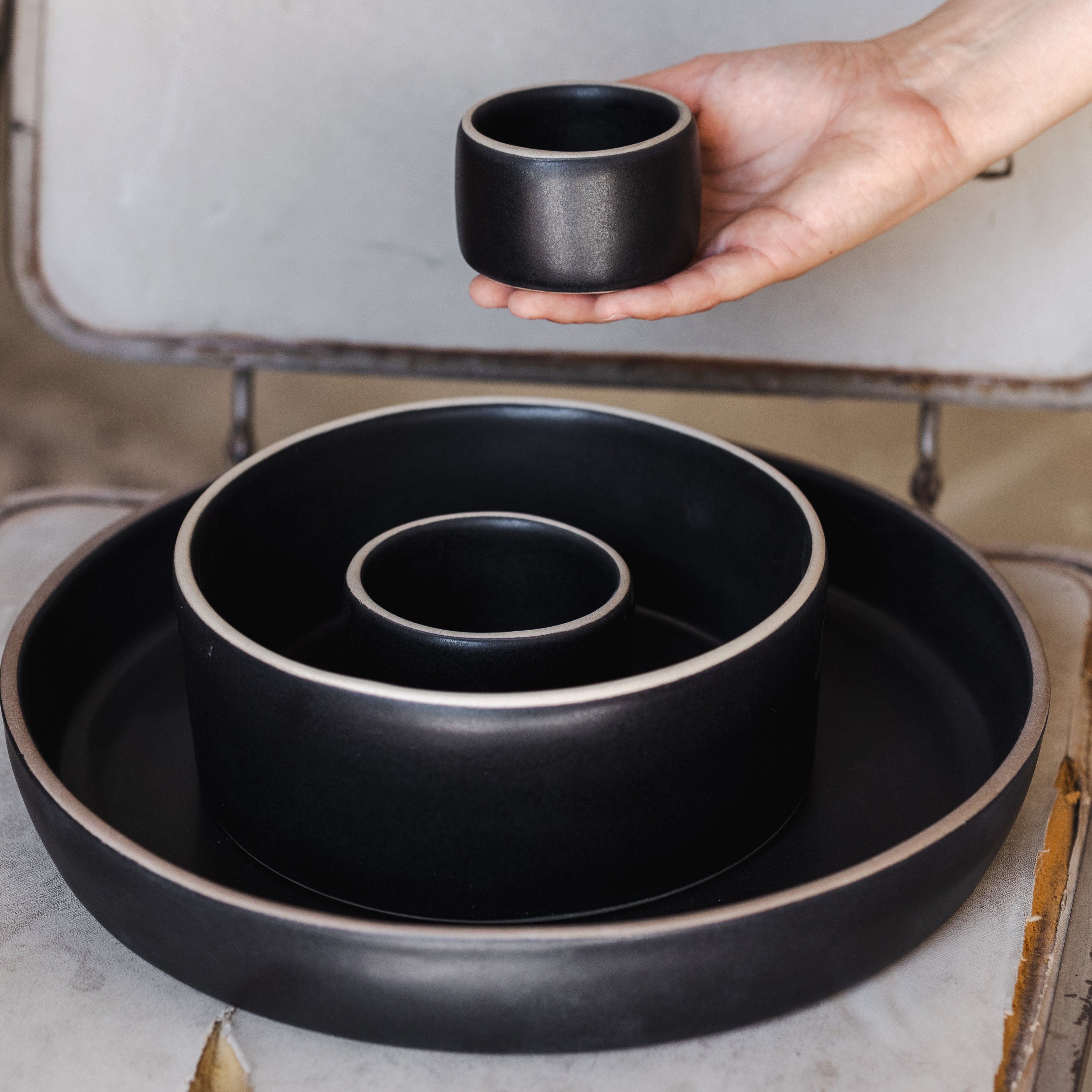 Vajilla Sak Negro Set 10 personas (30 piezas)