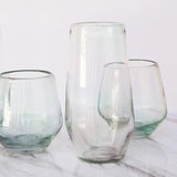 Vasos de vidrio soplado diamante alto con efecto lustre