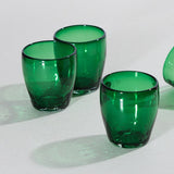 Vaso de vidrio reciclado barril amartillado verde jade