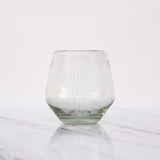 Vaso de vidrio soplado diamante bajo transparente