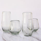 Vasos de vidrio soplado diamante alto transparente
