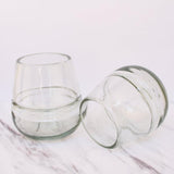Vaso wolis en vidrio soplado transparente con banda transparente