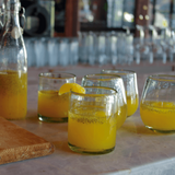 Vaso bajo de vidrio soplado transparente